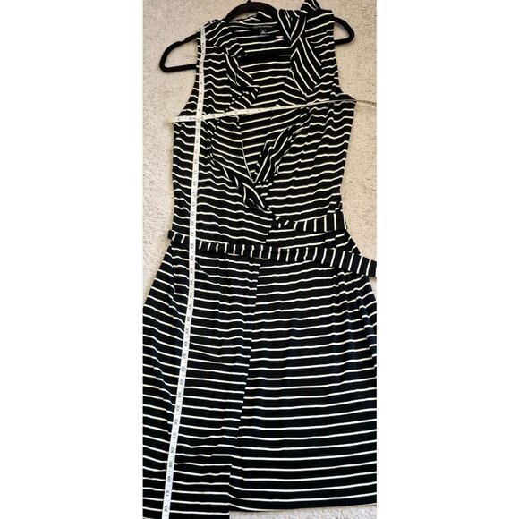 Banana Republic Striped Wrap Dress with Ruffle Neckline Size M EUC - Picture 4 of 8